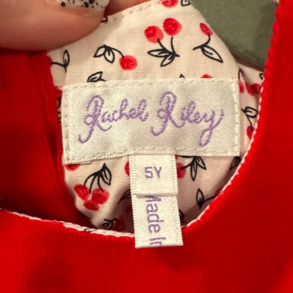 Rachel Riley Radiant Red corduroy Kids Dress - Picture 2 of 4